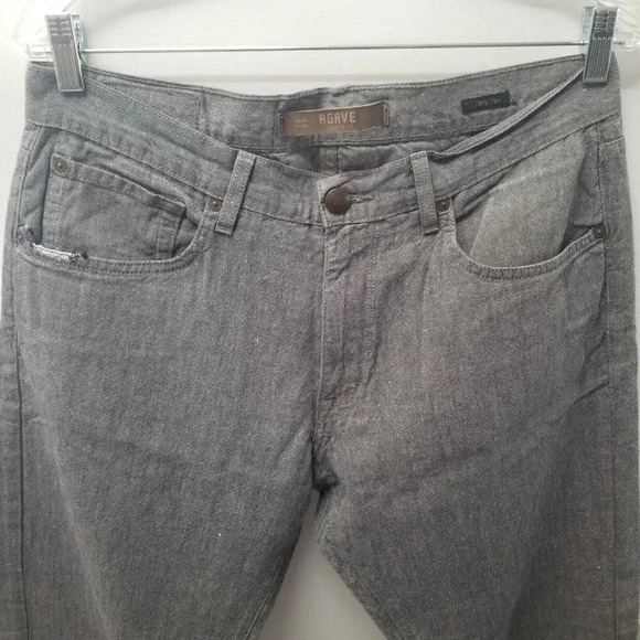 Agave Men's Gringo Straight Leg Linen Cotton  Grey Jeans Size 34 - Picture 13 of 13